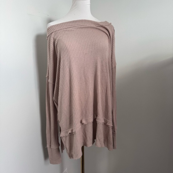 Free People ‘Sunset Thermal’ Waffle Knit Top S - Picture 3 of 7
